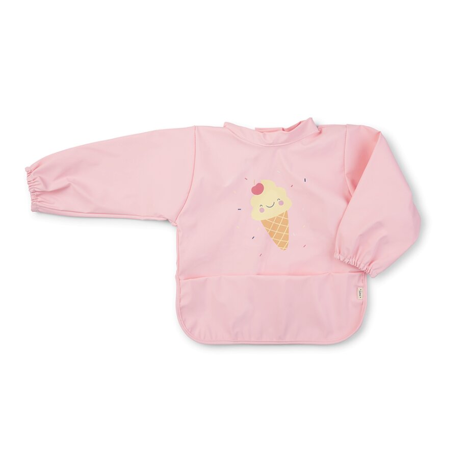 Saro Baby Baveta impermeabila cu maneci si buzunar Ice Cream pink