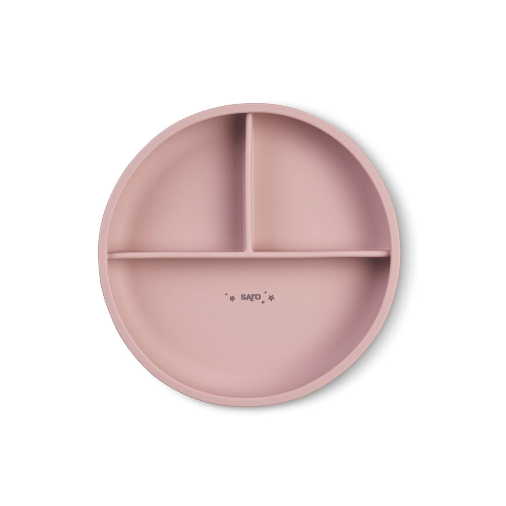 Saro Baby Farfurie divizata din silicon cu ventuza Saro Nature Food Fun blossom