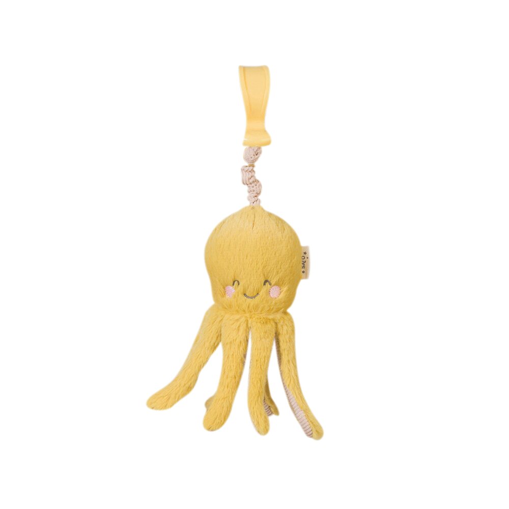 Saro Baby Jucarie zornaitoare din plus agatatoare design Caracatita mustard
