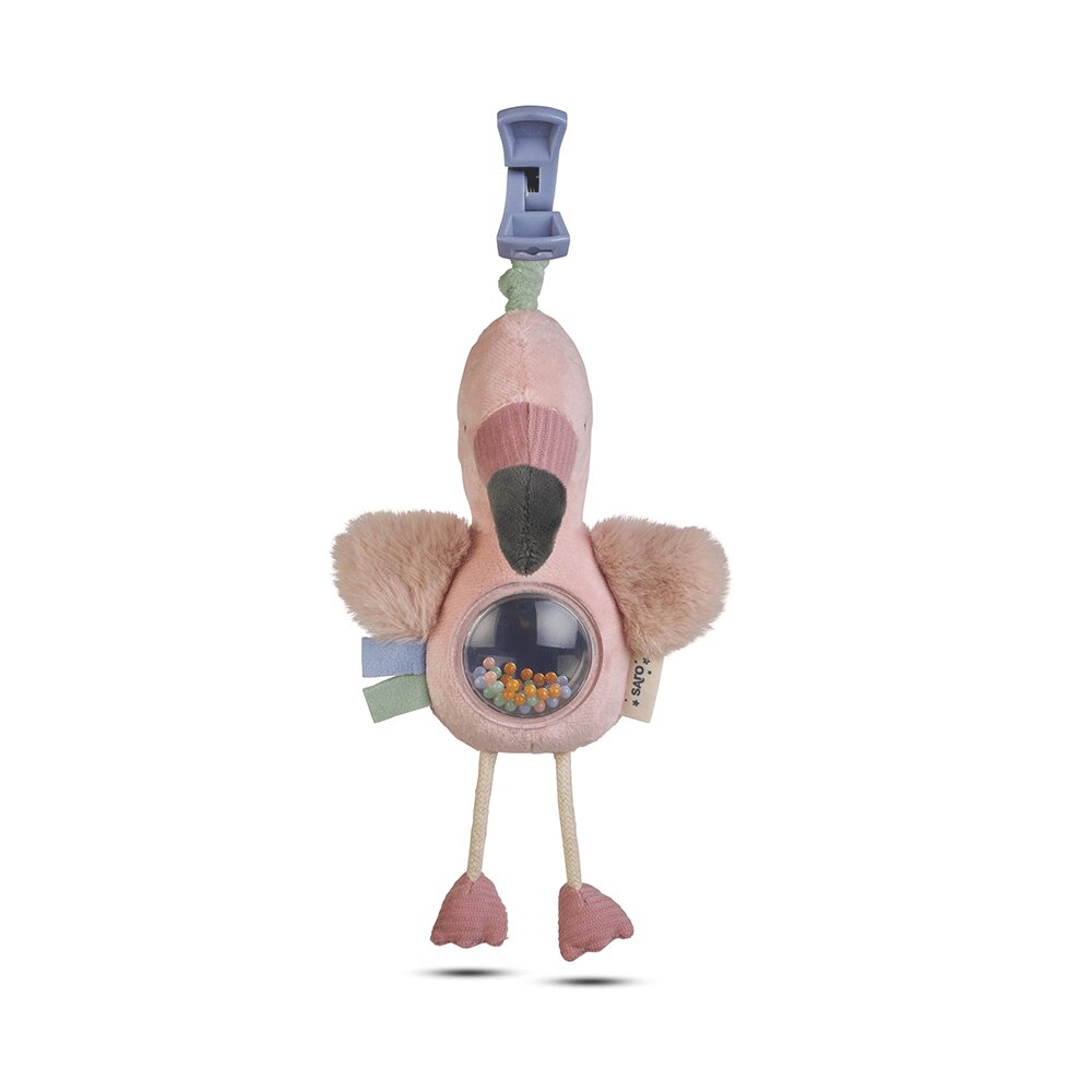 Saro Baby Jucarie zornaitoare din plus agatatoare design Jungle Party flamingo