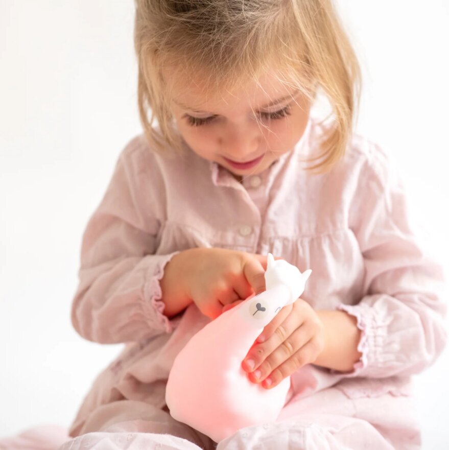 Saro Baby Lampa de veghe din silicon premium diverse lumini Wild Alpaca alb