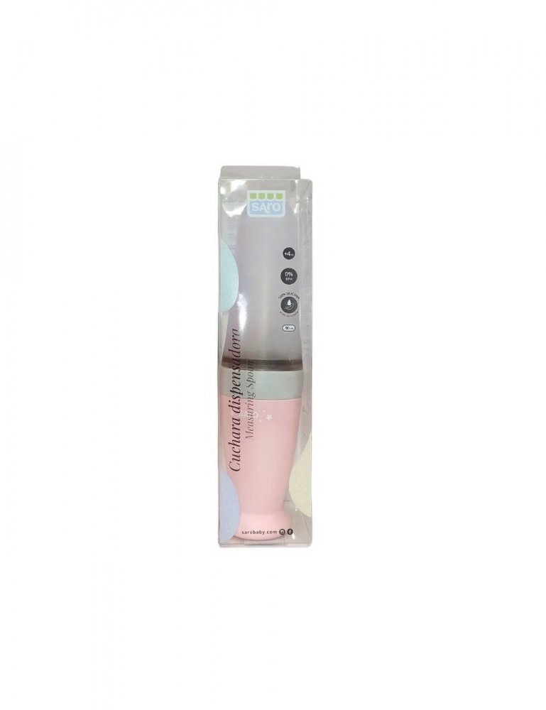 Saro Baby Lingurita cu rezervor din silicon alimentar 90 ml roz