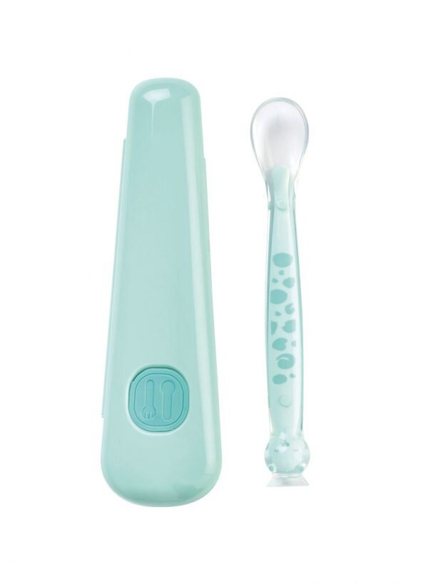 Saro Baby Lingurita din silicon Soft Fun cu suport pentru depozitare