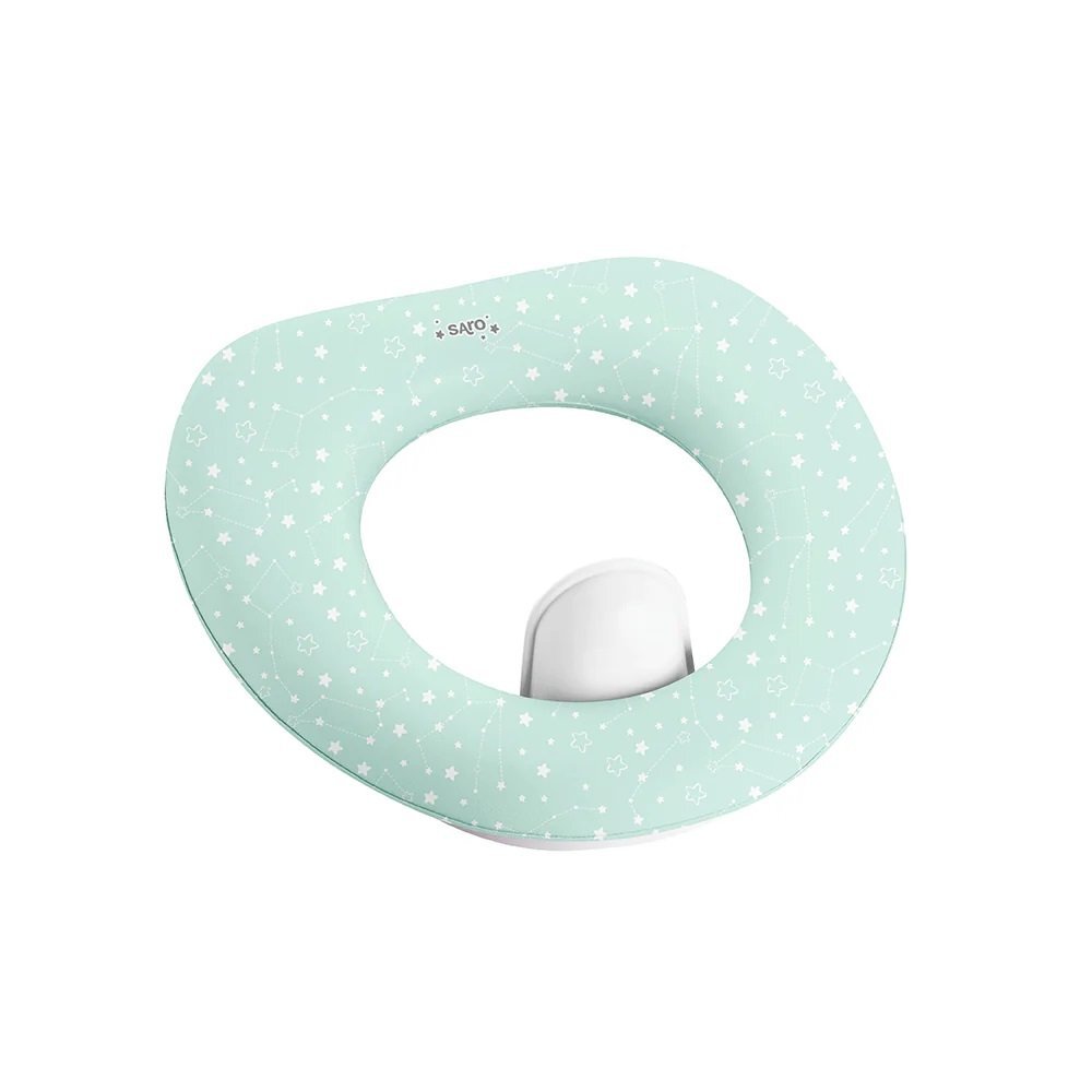 Saro Baby Reductor toaleta copii antiderapant colac integrat moale si accesoriu anti stropire Mint