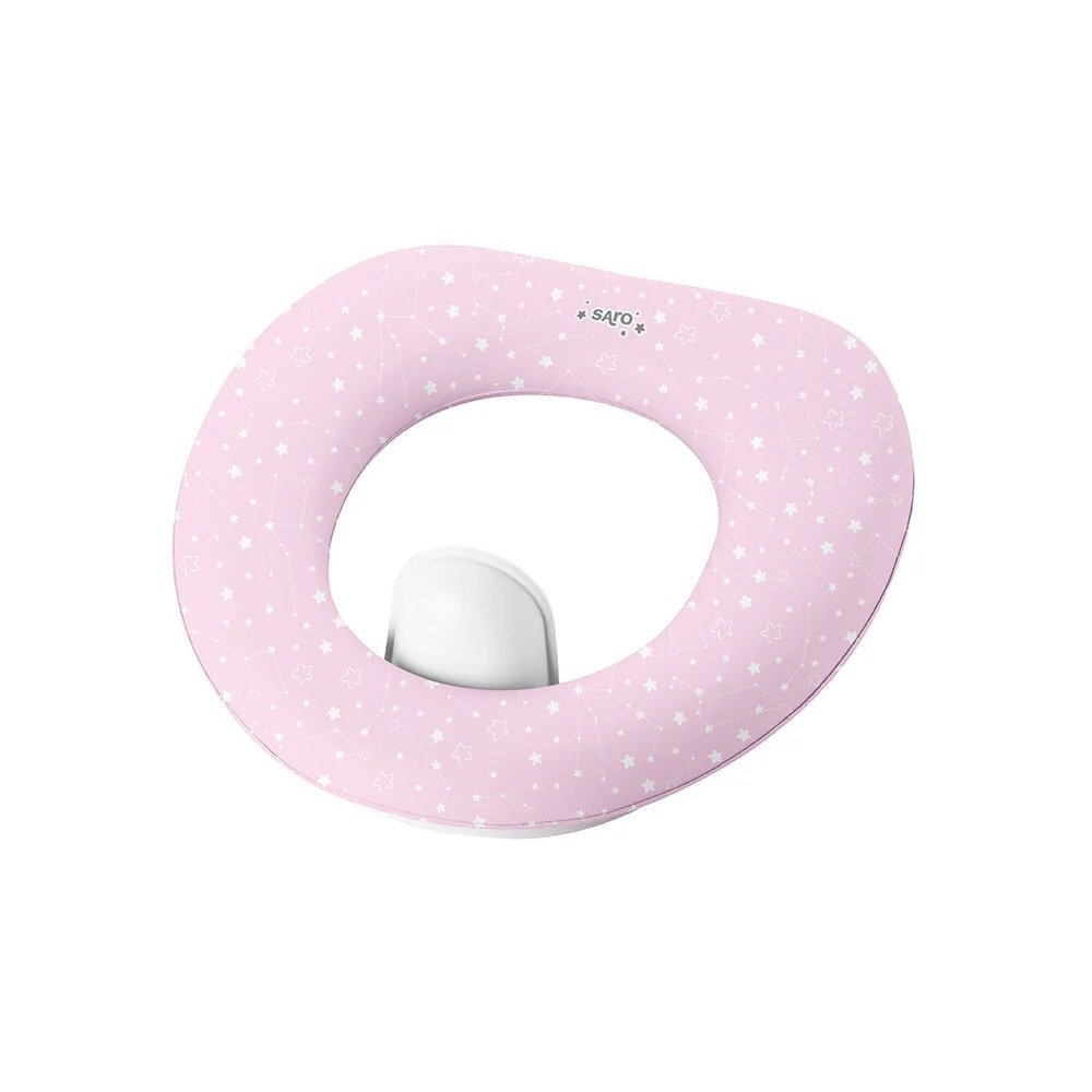 Saro Baby Reductor toaleta copii antiderapant colac integrat moale si accesoriu anti stropire Rose