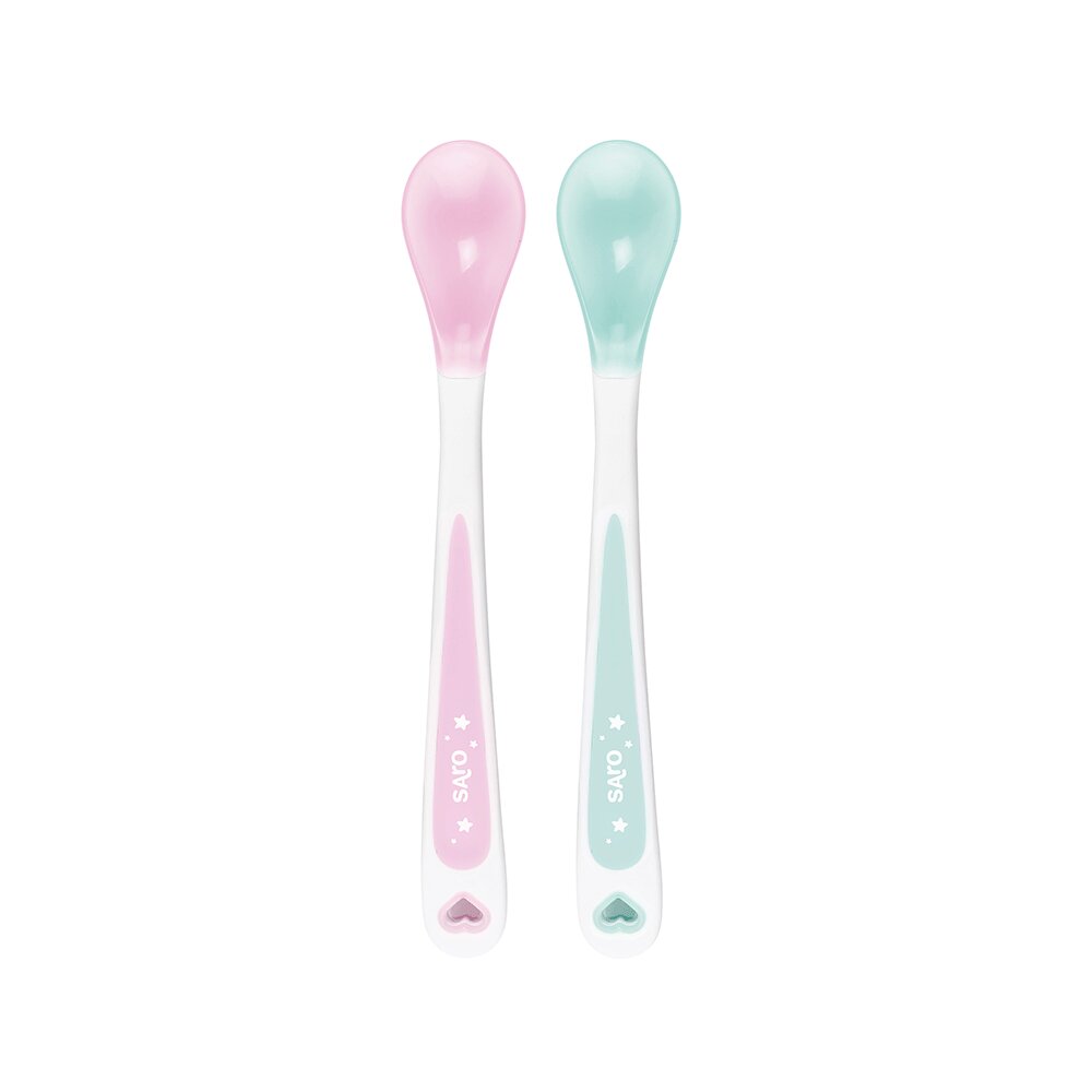 Saro Baby Set 2 lingurite termice Soft-Ended rose mint