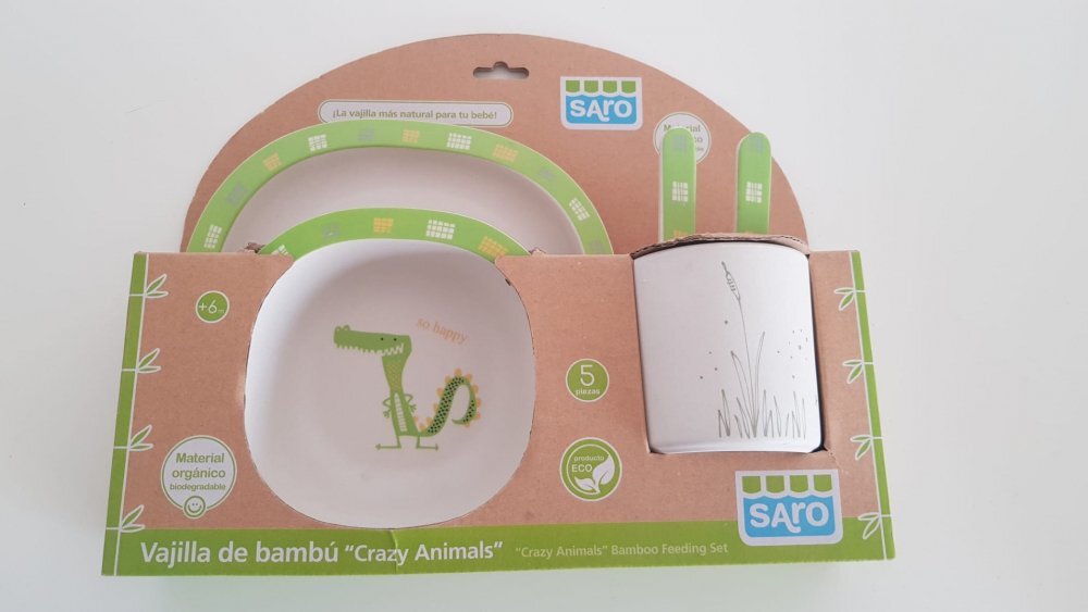 Saro Baby Set 5 piese alimentatie Crazy Animals Crocodil