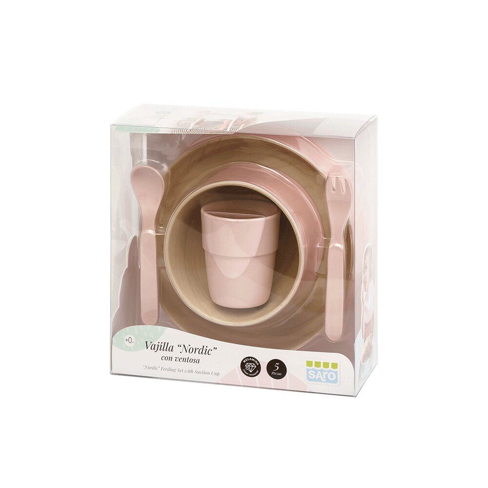 Saro Baby Set complet de masa 5 piese cu ventuza Nordic Mint