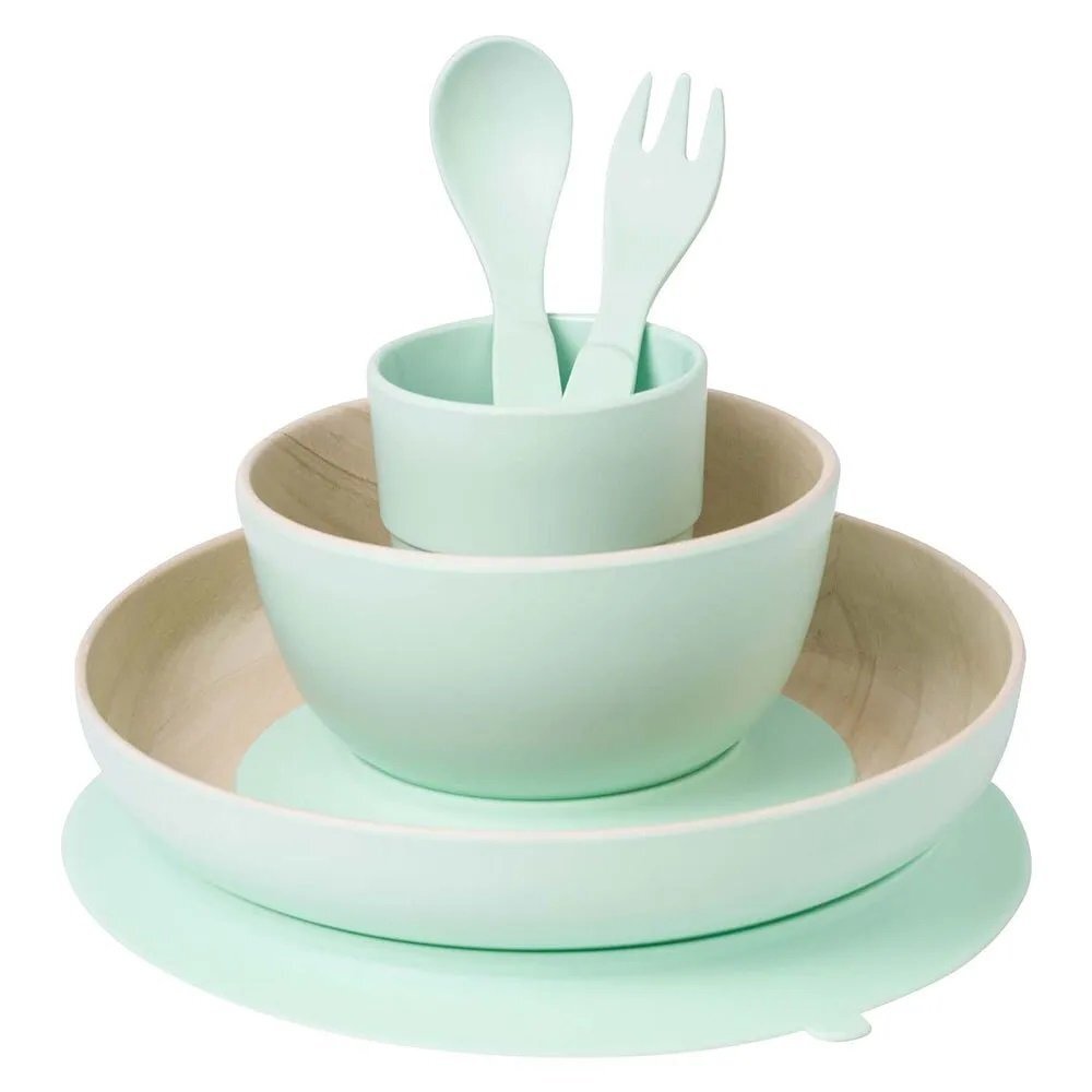 Saro Baby Set complet de masa 5 piese cu ventuza Nordic Mint