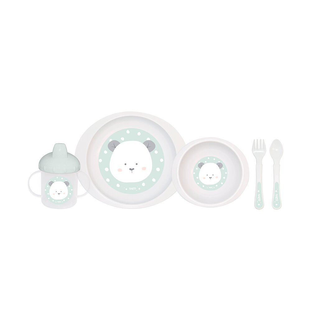 Saro Baby Set complet de masa cu 5 piese Jungle Party mint