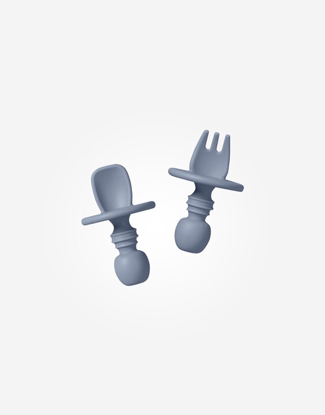 Saro Baby Set tacamuri pentru autodiversificare cu protectie anti-inec silicon Cutlery blue