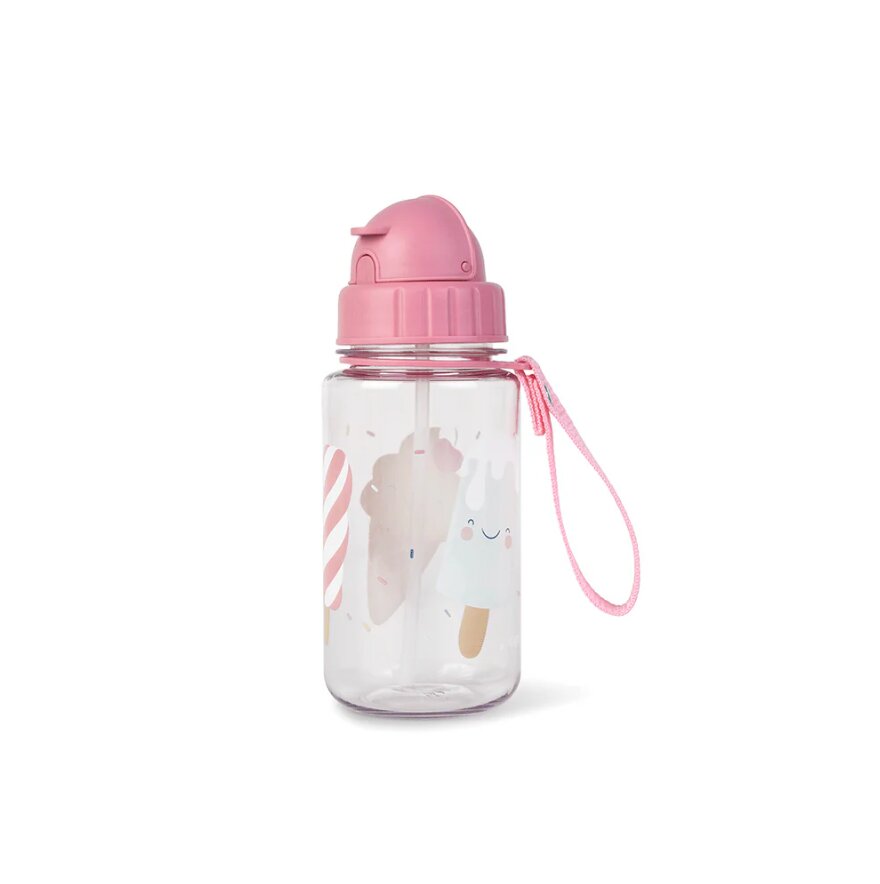 Saro Baby Sticla de apa pentru copii Saro Ice Cream 400 ml cu pai din silicon retractabil anti-picurare din tritan fara BPA