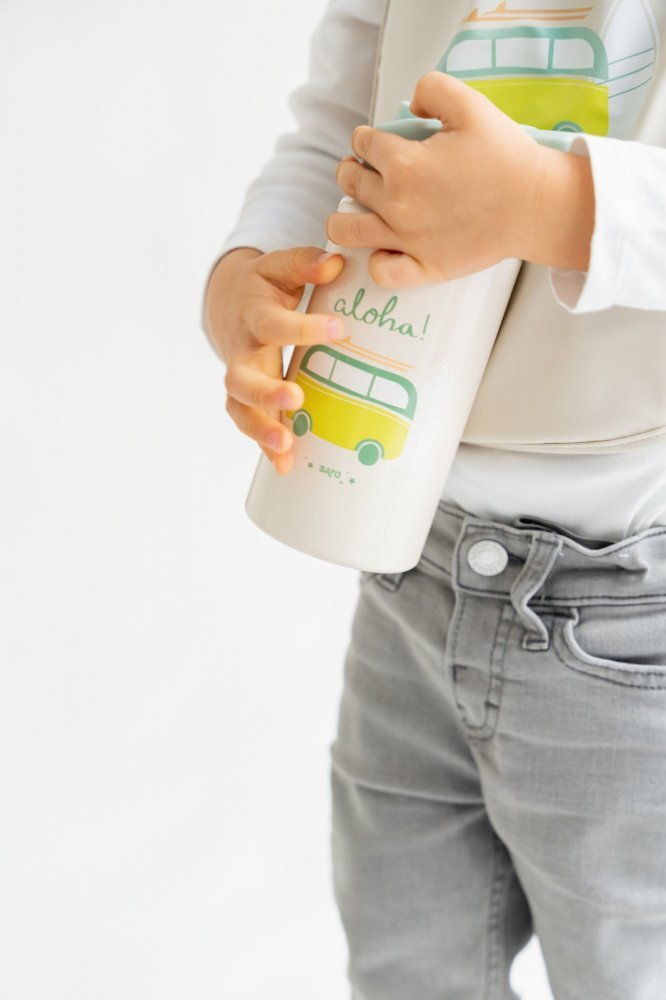 Saro Baby Sticla termos din otel inoxidabil cu pai Happy Dinos 350 ml