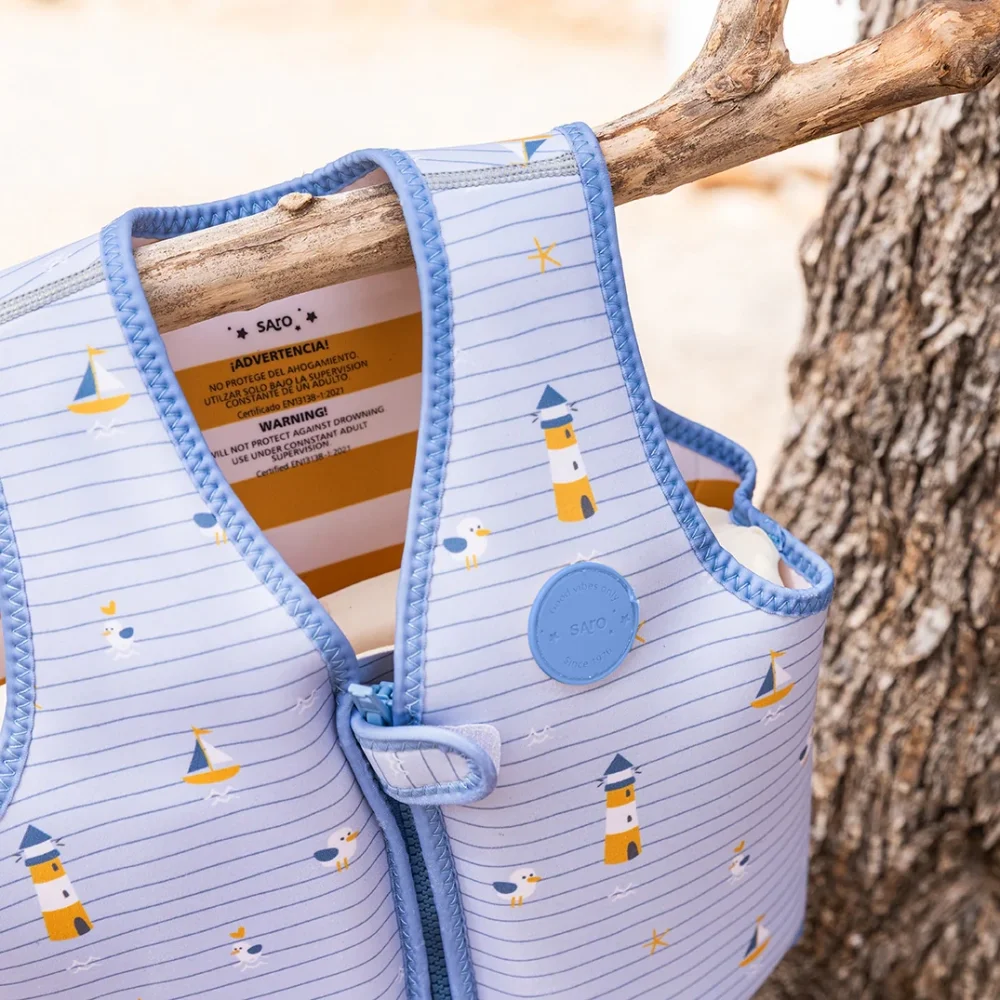 Saro Baby Vesta de inot pentru copii cu protectie UV UPF 50+ Navy Hugs by Saro 3-6 ani