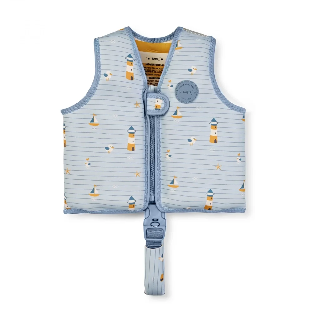 Saro Baby Vesta de inot pentru copii cu protectie UV UPF 50+ Navy Hugs by Saro 3-6 ani