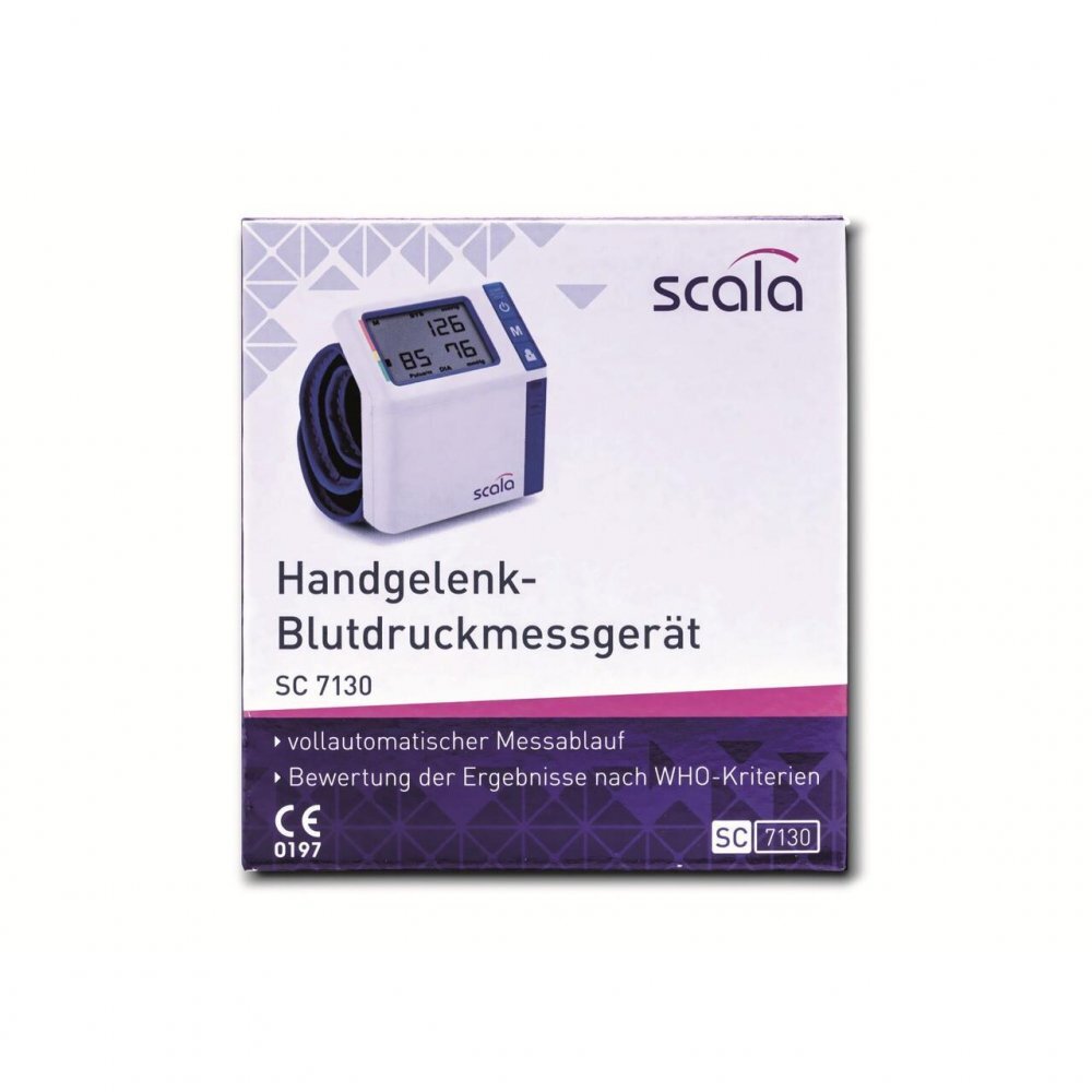 SCALA Tensiometru digital automat pentru incheietura ultra-subtire 2x50 memorii indicator OMS detectie aritmii