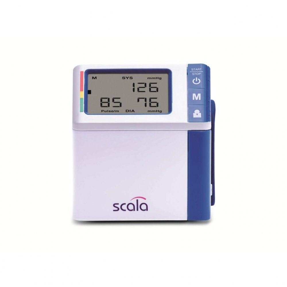 SCALA Tensiometru digital automat pentru incheietura ultra-subtire 2x50 memorii indicator OMS detectie aritmii