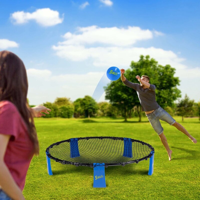 Scatch Joc cu mingea game Spiderball include plasa rotunda cu baza minge gonflabila pompa i o geanta practica de transport