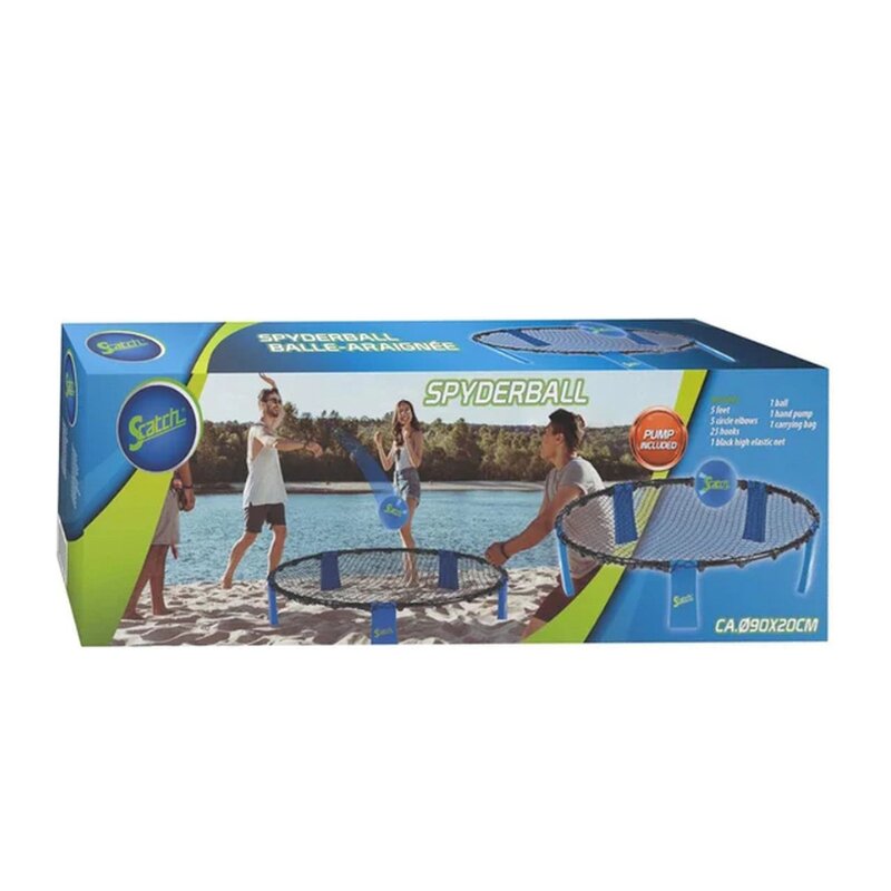 Scatch Joc cu mingea game Spiderball include plasa rotunda cu baza minge gonflabila pompa i o geanta practica de transport
