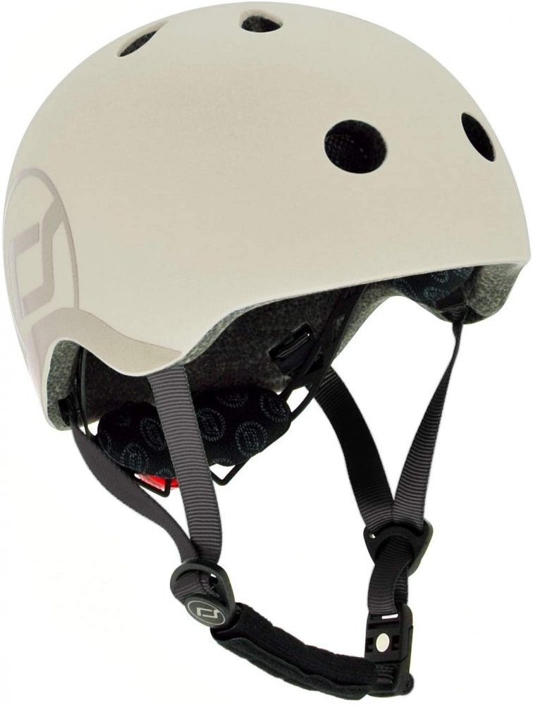 SCOOT AND RIDE Casca de protectie pentru copii cu sistem de reglare magnetic cu led Scoot Ride Ash S-M 3 ani+