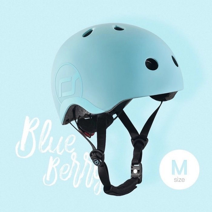 SCOOT AND RIDE Casca de protectie pentru copii cu sistem de reglare magnetic cu led Scoot Ride Blueberry S-M 3 ani+