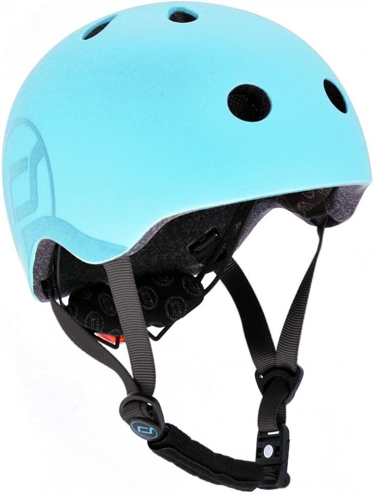 SCOOT AND RIDE Casca de protectie pentru copii cu sistem de reglare magnetic cu led Scoot Ride Blueberry S-M 3 ani+