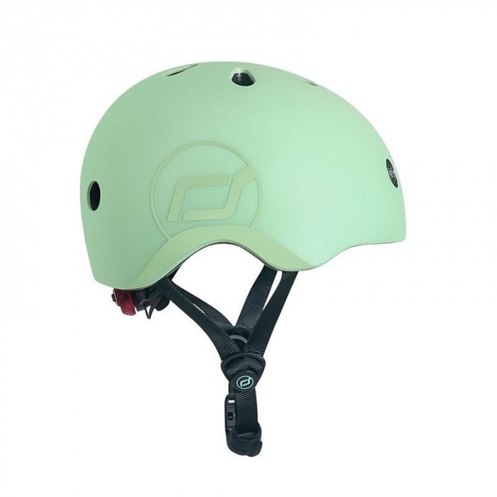 SCOOT AND RIDE Casca de protectie pentru copii cu sistem de reglare magnetic cu led Scoot Ride Kiwi S-M 3 ani+