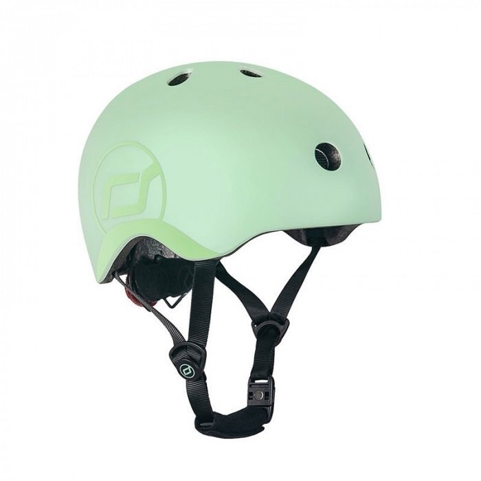 SCOOT AND RIDE Casca de protectie pentru copii cu sistem de reglare magnetic cu led Scoot Ride Kiwi S-M 3 ani+