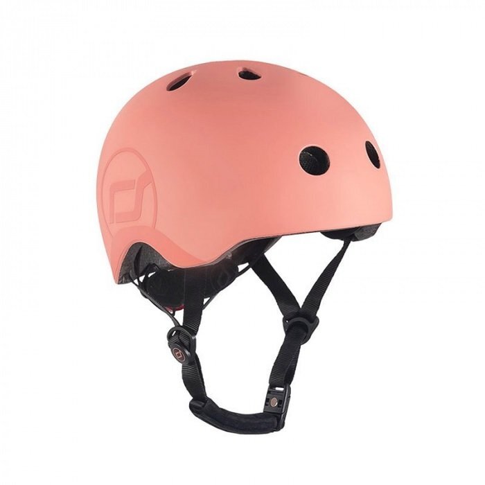 SCOOT AND RIDE Casca de protectie pentru copii cu sistem de reglare magnetic cu led Scoot Ride Peach S-M 3 ani+