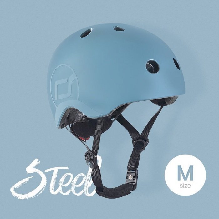 SCOOT AND RIDE Casca de protectie pentru copii cu sistem de reglare magnetic cu led Scoot Ride Steel S-M 3 ani+