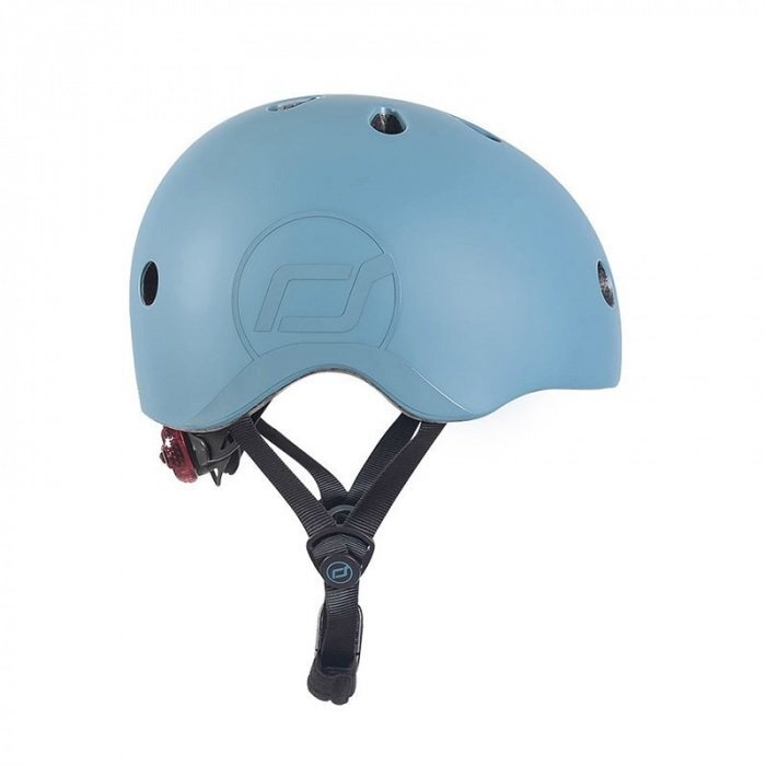 SCOOT AND RIDE Casca de protectie pentru copii cu sistem de reglare magnetic cu led Scoot Ride Steel S-M 3 ani+
