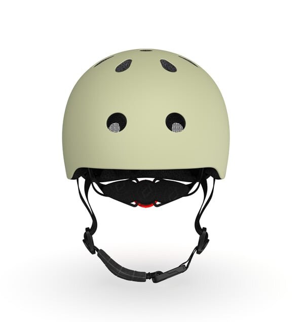 SCOOT AND RIDE Casca de protectie pentru copii cu sistem de reglare magnetic si LED Olive S-M 51-55 cm 3 ani+