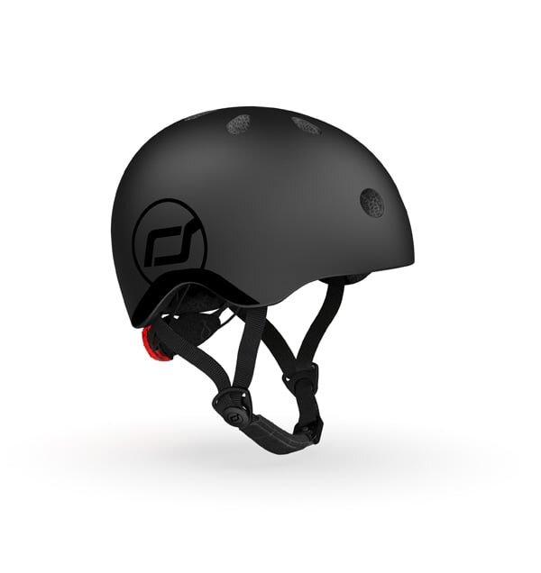SCOOT AND RIDE Casca de protectie pentru copii sistem de reglare magnetic cu led XXS-S 45-51 cm 1 an+ Black Scoot Ride