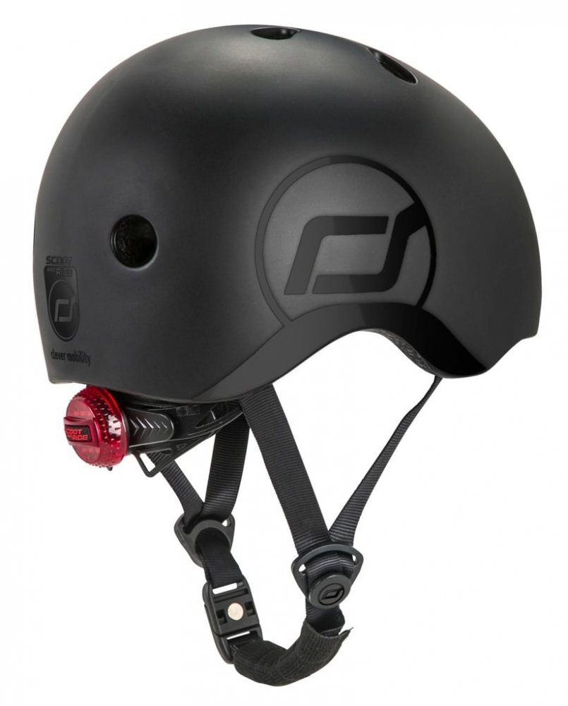 SCOOT AND RIDE Casca de protectie pentru copii sistem de reglare magnetic cu led XXS-S 45-51 cm 1 an+ Black Scoot Ride