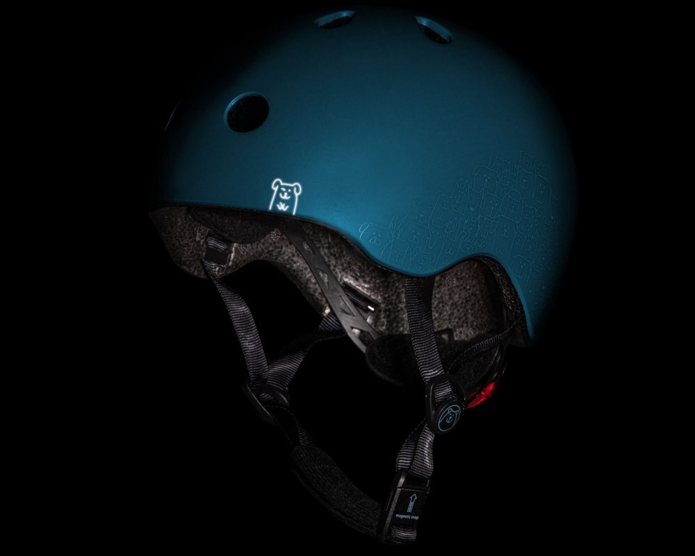 SCOOT AND RIDE Casca de protectie pentru copii sistem de reglare magnetic cu led XXS-S 45-51 cm 1 an+ Forest Reflectorizant Scoot Ride