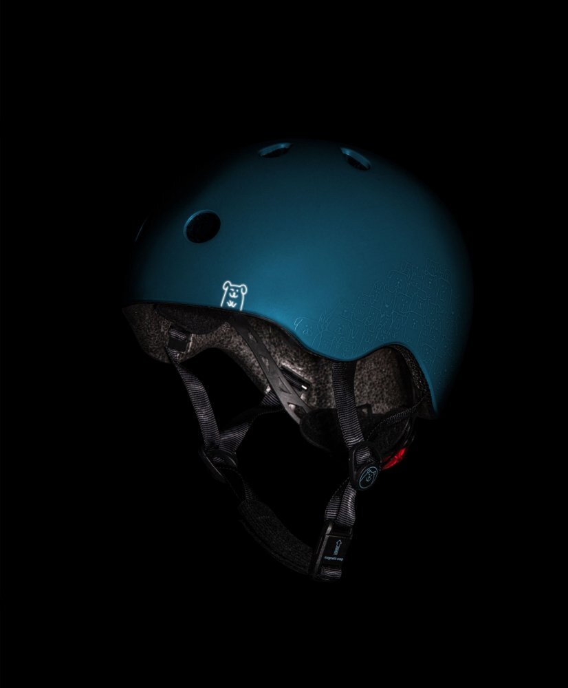 SCOOT AND RIDE Casca de protectie pentru copii sistem de reglare magnetic cu led XXS-S 45-51 cm 1 an+ Forest Reflectorizant Scoot Ride