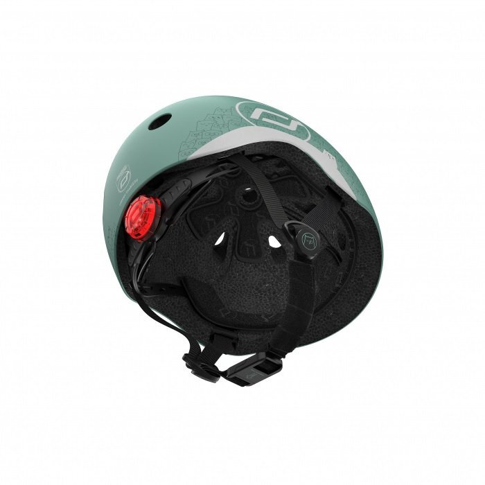 SCOOT AND RIDE Casca de protectie pentru copii sistem de reglare magnetic cu led XXS-S 45-51 cm 1 an+ Forest Reflectorizant Scoot Ride