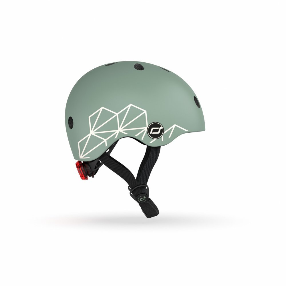 SCOOT AND RIDE Casca de protectie pentru copii sistem de reglare magnetic cu led XXS-S 45-51 cm 1 an+ Green Lines Scoot Ride