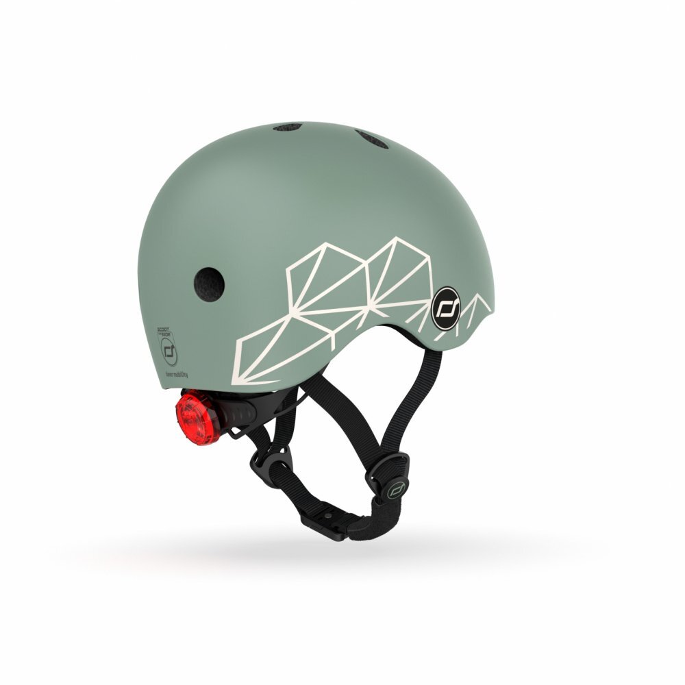 SCOOT AND RIDE Casca de protectie pentru copii sistem de reglare magnetic cu led XXS-S 45-51 cm 1 an+ Green Lines Scoot Ride