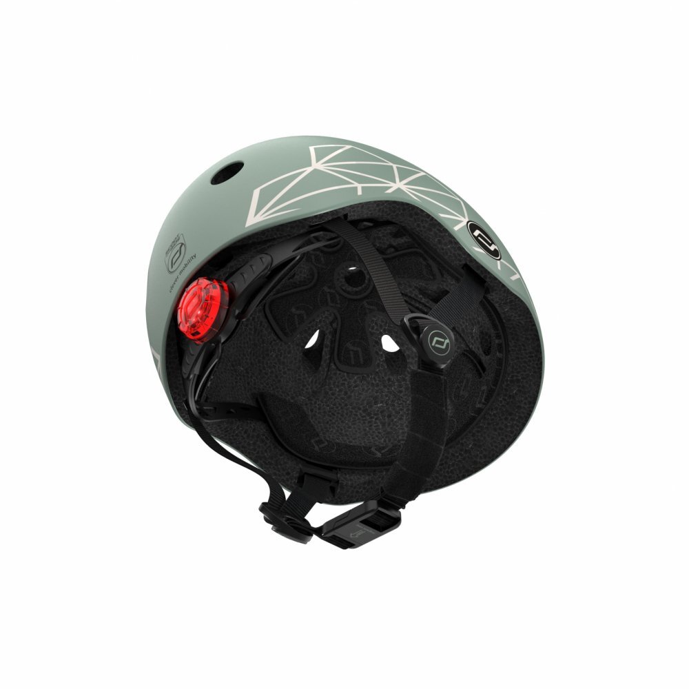SCOOT AND RIDE Casca de protectie pentru copii sistem de reglare magnetic cu led XXS-S 45-51 cm 1 an+ Green Lines Scoot Ride