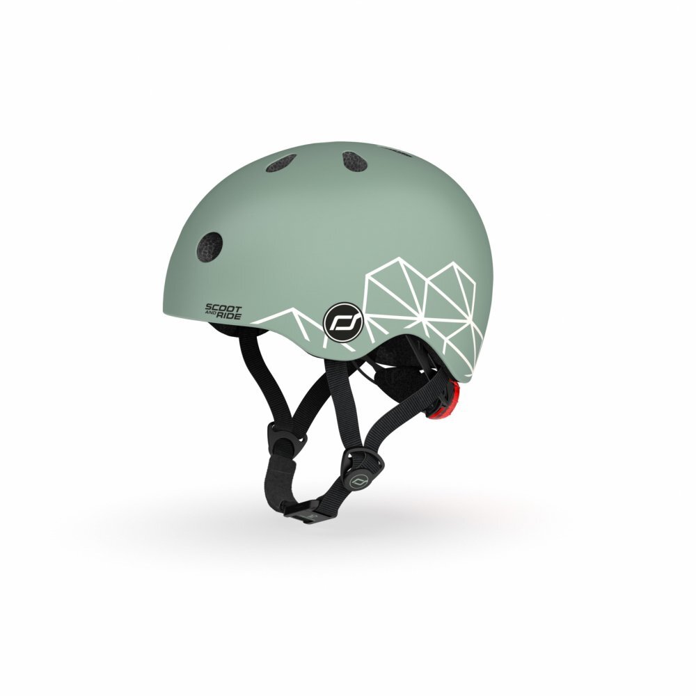 SCOOT AND RIDE Casca de protectie pentru copii sistem de reglare magnetic cu led XXS-S 45-51 cm 1 an+ Green Lines Scoot Ride