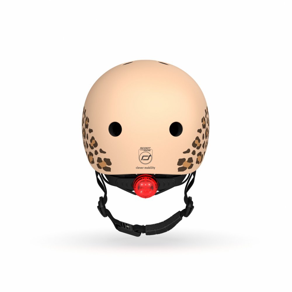 SCOOT AND RIDE Casca de protectie pentru copii sistem de reglare magnetic cu led XXS-S 45-51 cm 1 an+ Leopard Scoot Ride