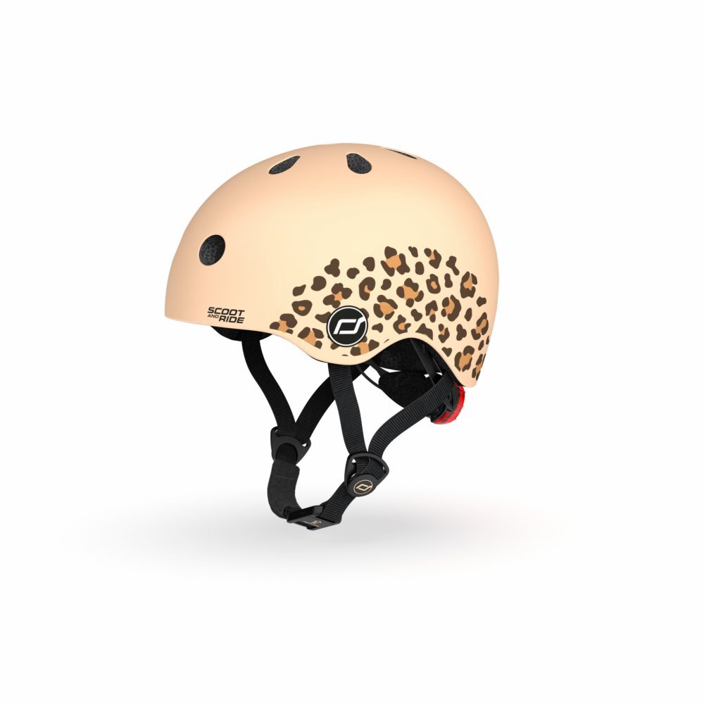 SCOOT AND RIDE Casca de protectie pentru copii sistem de reglare magnetic cu led XXS-S 45-51 cm 1 an+ Leopard Scoot Ride