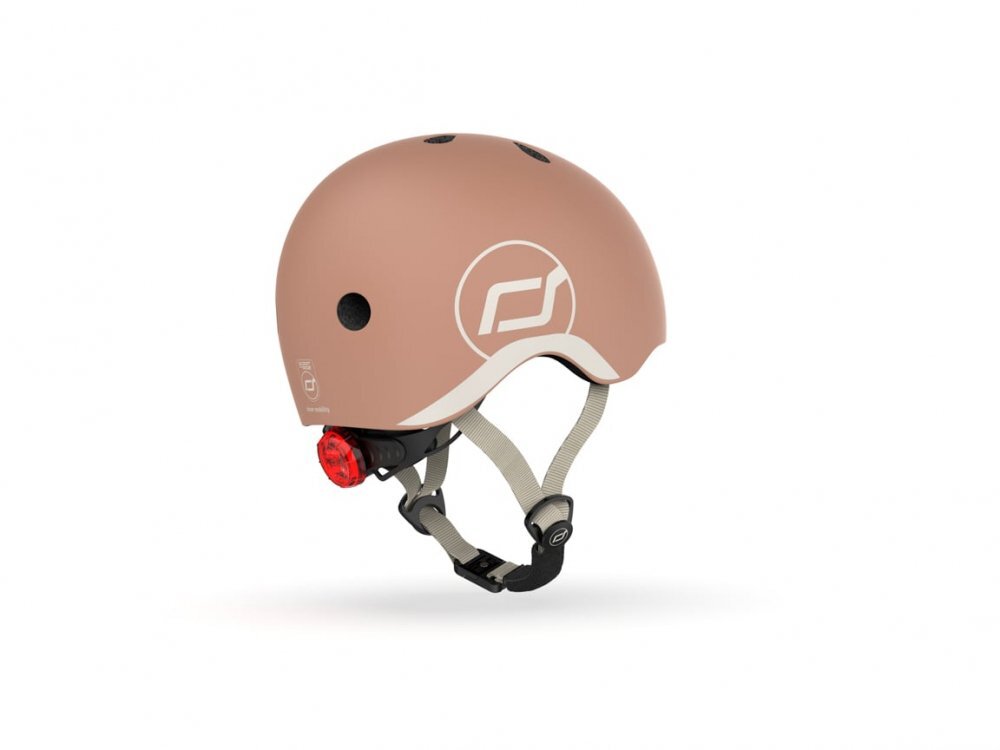 SCOOT AND RIDE Casca de protectie pentru copii sistem de reglare magnetic cu led XXS-S 45-51 cm 1 an+ Mocha Scoot Ride