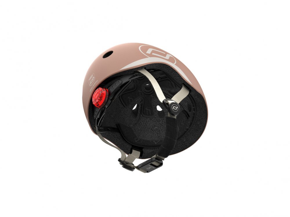 SCOOT AND RIDE Casca de protectie pentru copii sistem de reglare magnetic cu led XXS-S 45-51 cm 1 an+ Mocha Scoot Ride