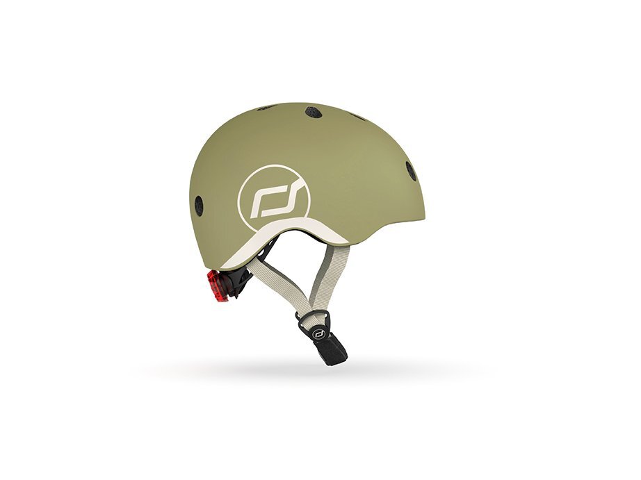 SCOOT AND RIDE Casca de protectie pentru copii sistem de reglare magnetic cu led XXS-S 45-51 cm 1 an+ Olive Scoot Ride