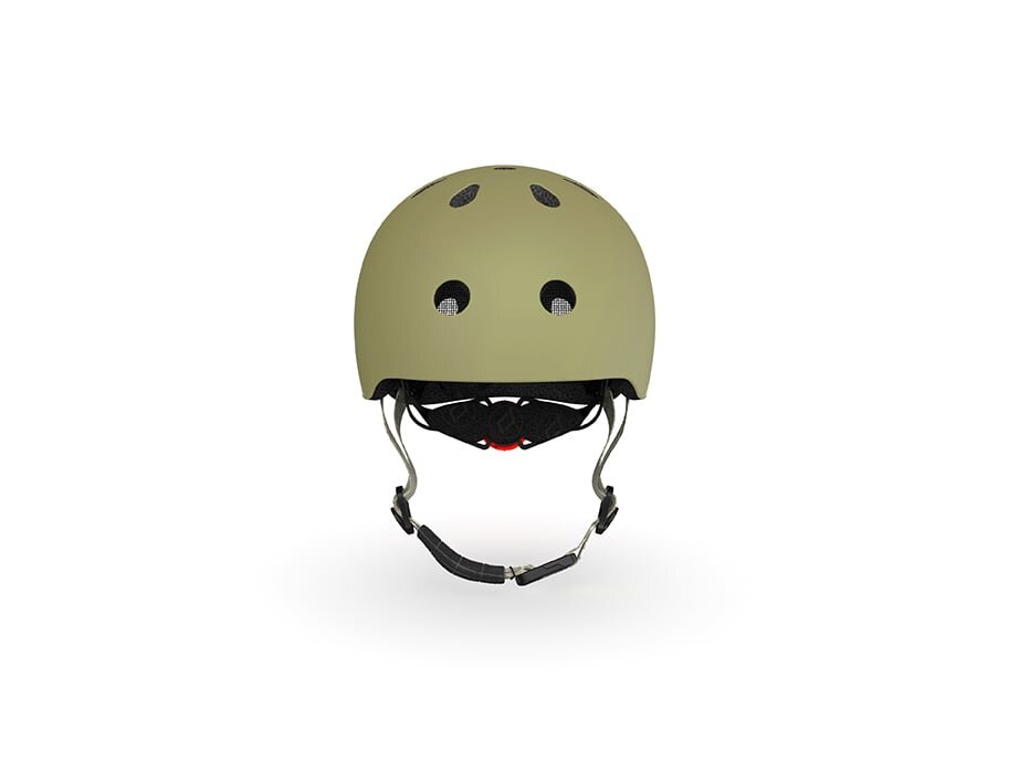 SCOOT AND RIDE Casca de protectie pentru copii sistem de reglare magnetic cu led XXS-S 45-51 cm 1 an+ Olive Scoot Ride