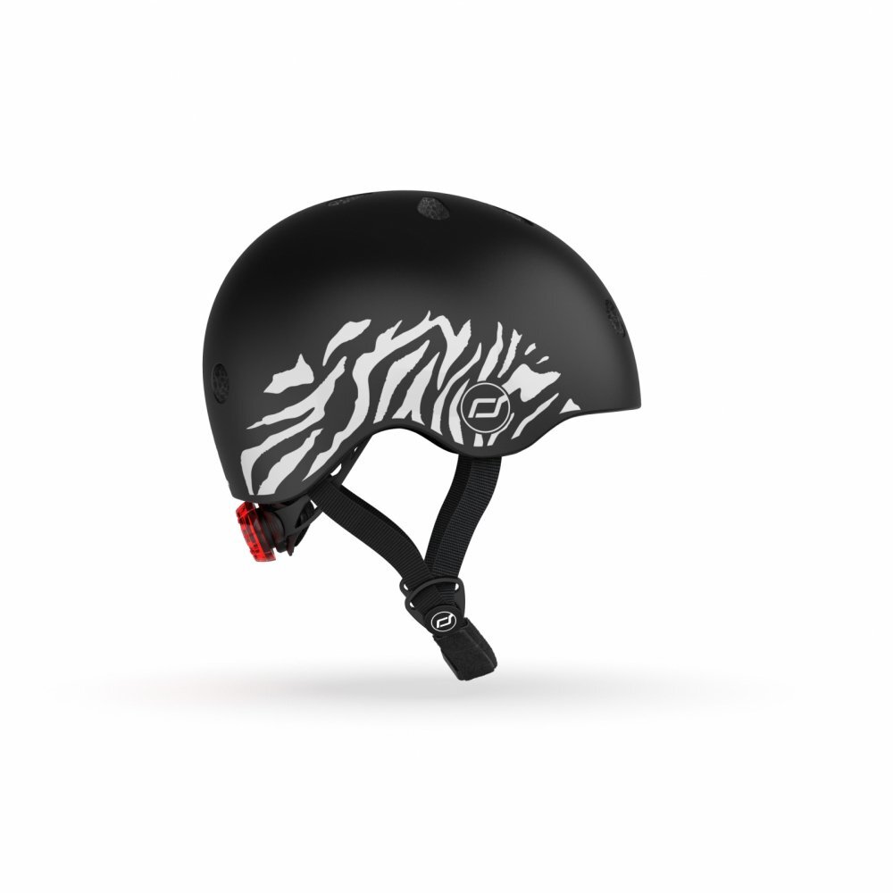 SCOOT AND RIDE Casca de protectie pentru copii sistem de reglare magnetic cu led XXS-S 45-51 cm 1 an+ Zebra Scoot Ride
