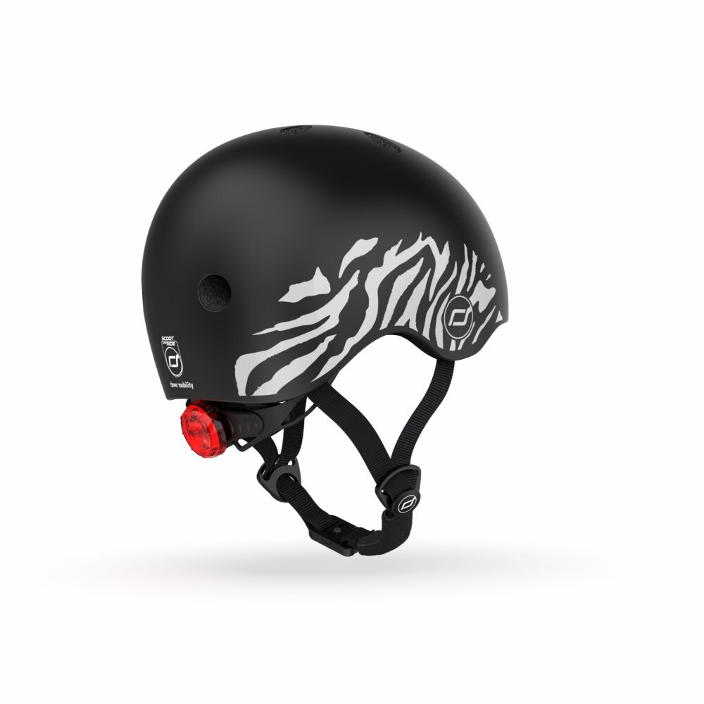 SCOOT AND RIDE Casca de protectie pentru copii sistem de reglare magnetic cu led XXS-S 45-51 cm 1 an+ Zebra Scoot Ride