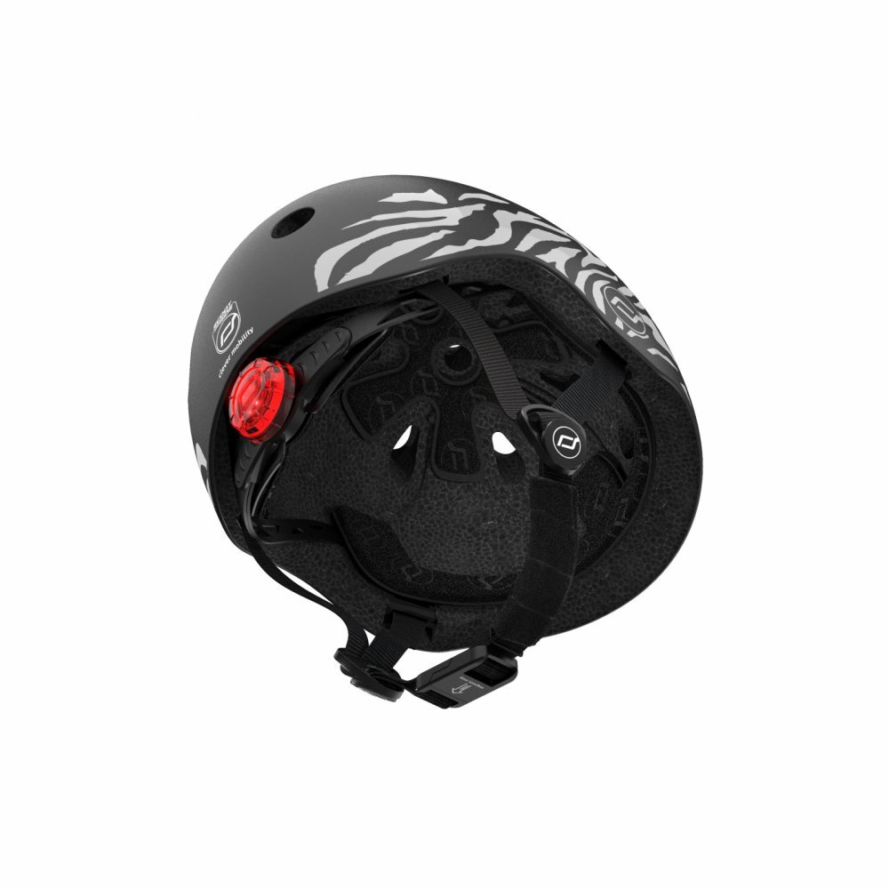 SCOOT AND RIDE Casca de protectie pentru copii sistem de reglare magnetic cu led XXS-S 45-51 cm 1 an+ Zebra Scoot Ride